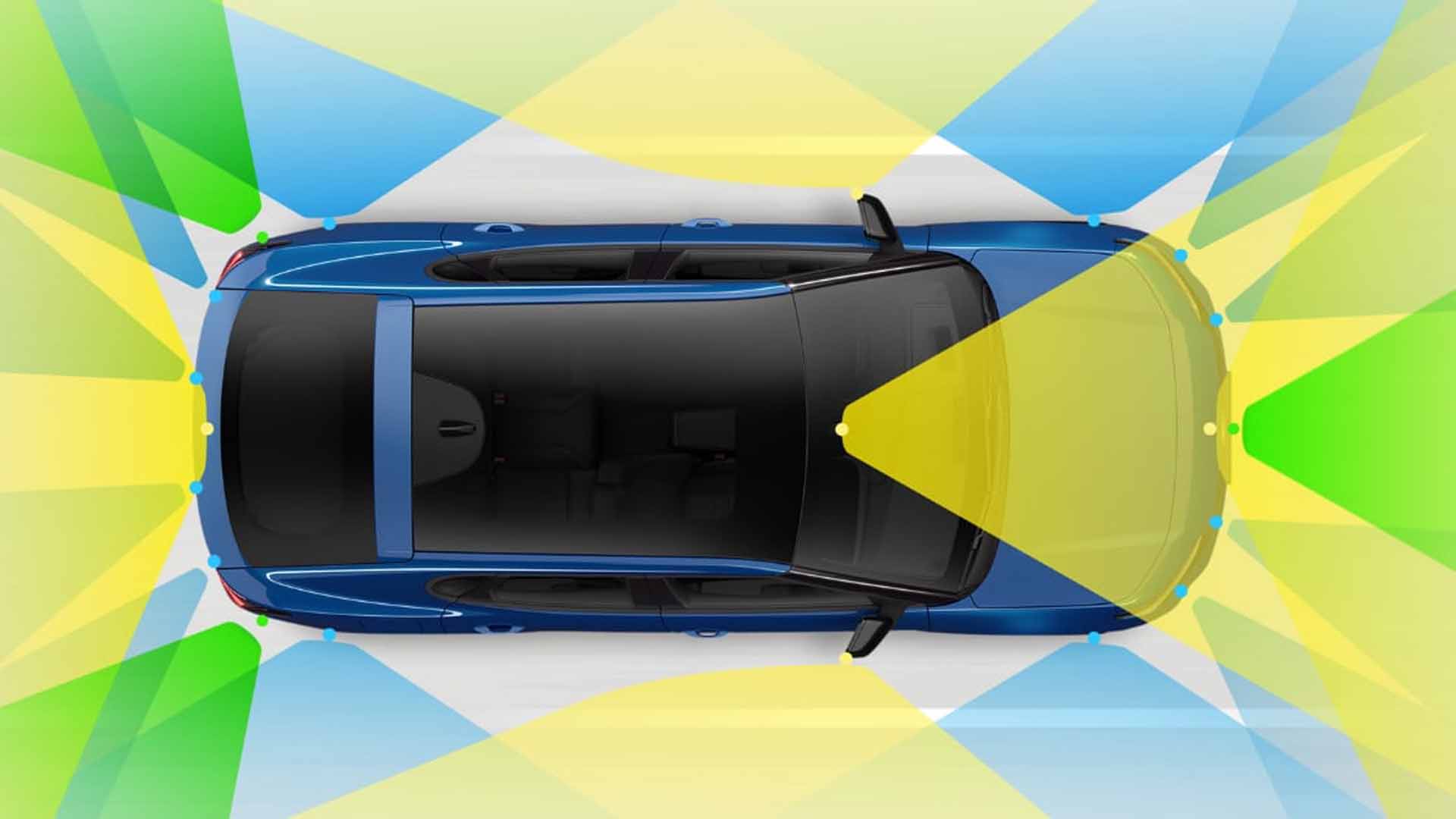 Auf diesem Bild werden die Sicherheitsmerkmale des Fahrzeuges genauer beschrieben