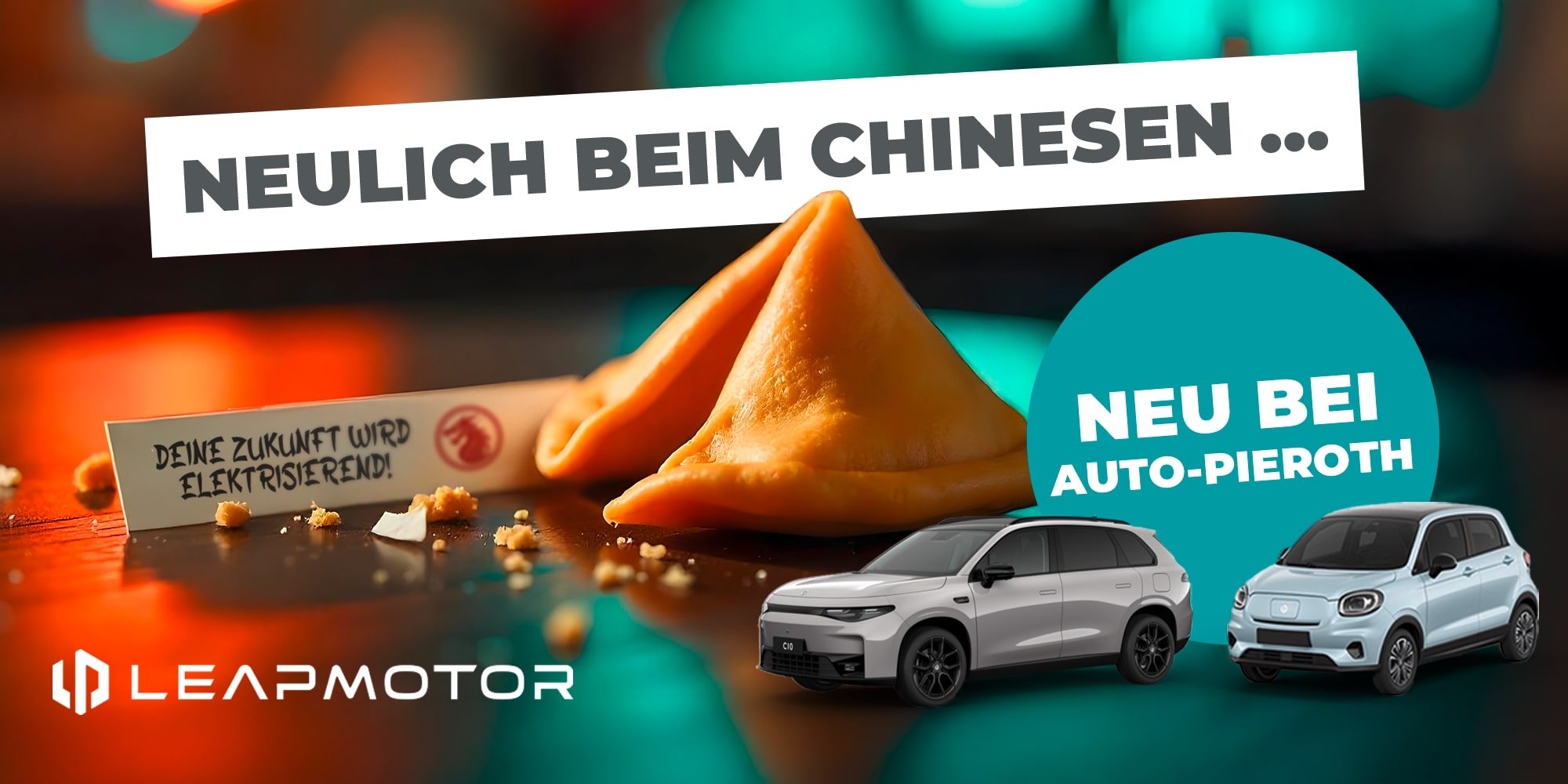 Fahrzeuge der Marke Leap Motor auf einem belebten Hintergrund